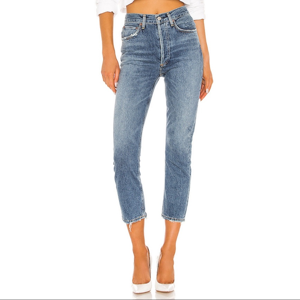 Agolde Riley High Rise Straight Crop in Frequency